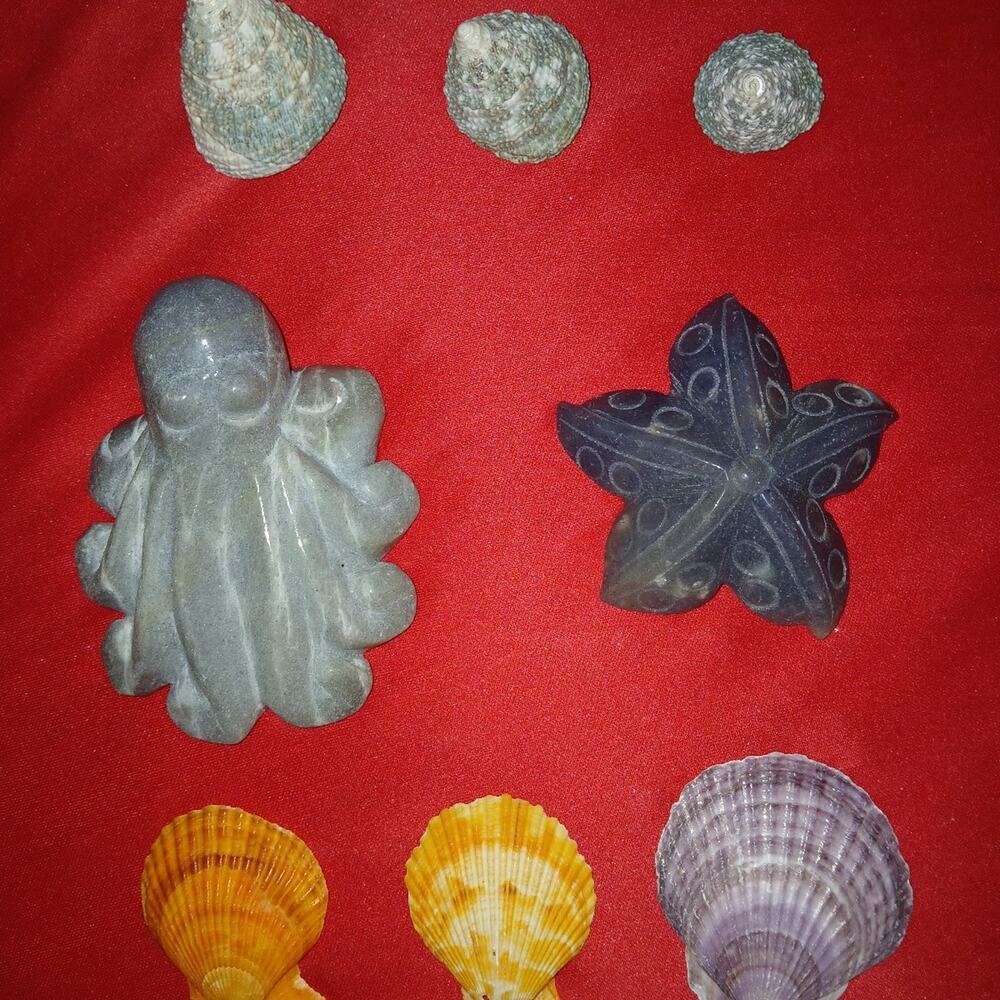 Octopus & Starfish Crystal Carvings